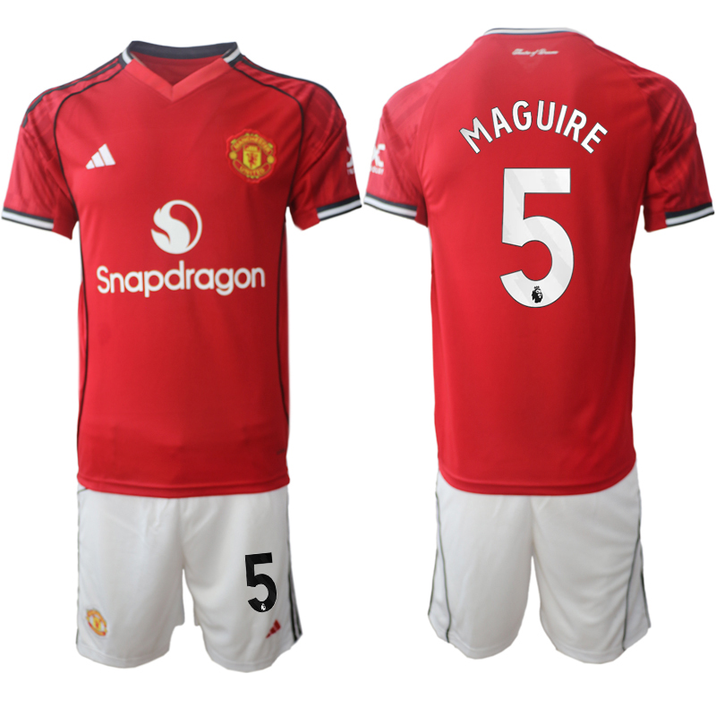 Men 2025-2026 Club Manchester United home Red 5 Soccer Jersey